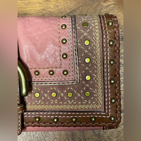 COACH Mia Punch Pink SOHO Suede & Leather Studded and Whipstitched Wallet - Picture 16 of 16